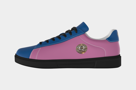 QE Women Blue Pink Low Sneakers