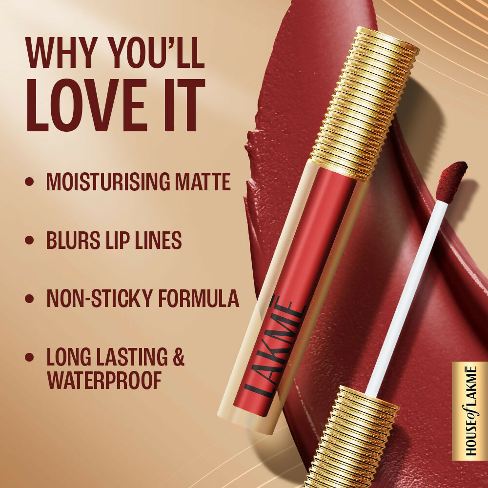 Lakme Ultimate Glam Matte Liquid Lipstick - Muave Ecstasy
