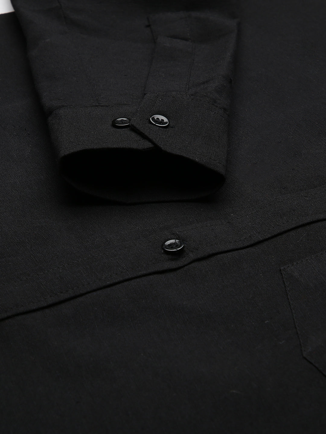 RIAG Black Men's Full Sleeves Solid Shirt