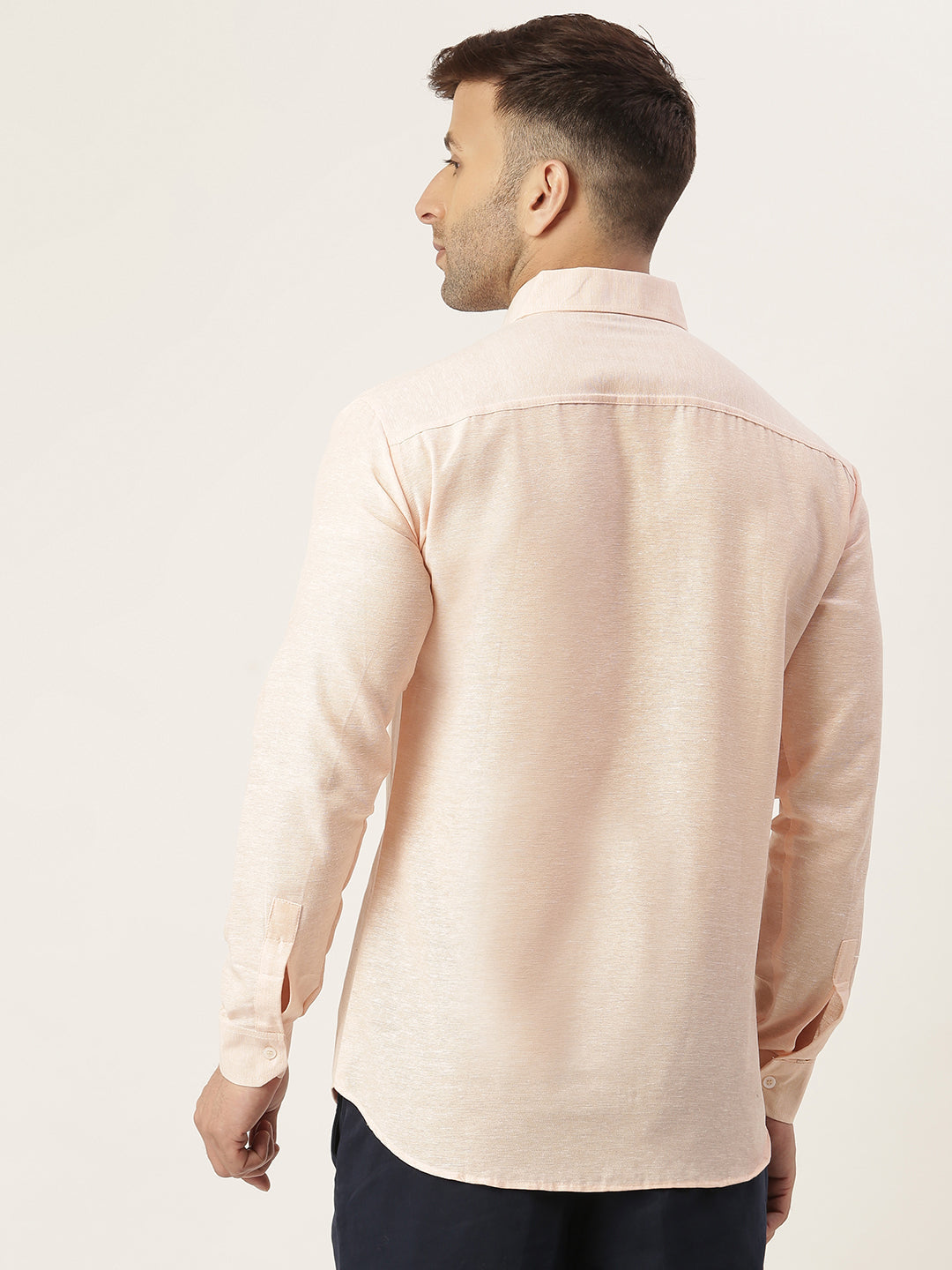 RIAG Beige Men's Full Sleeves Solid Shirt