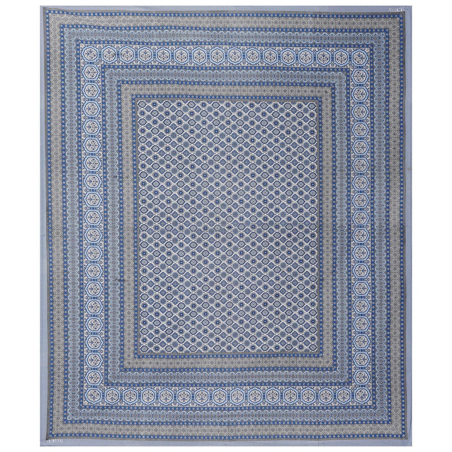 Rudra Bazaar Blue 210 TC Cotton Double King Bedsheet With 2 Pillow Covers