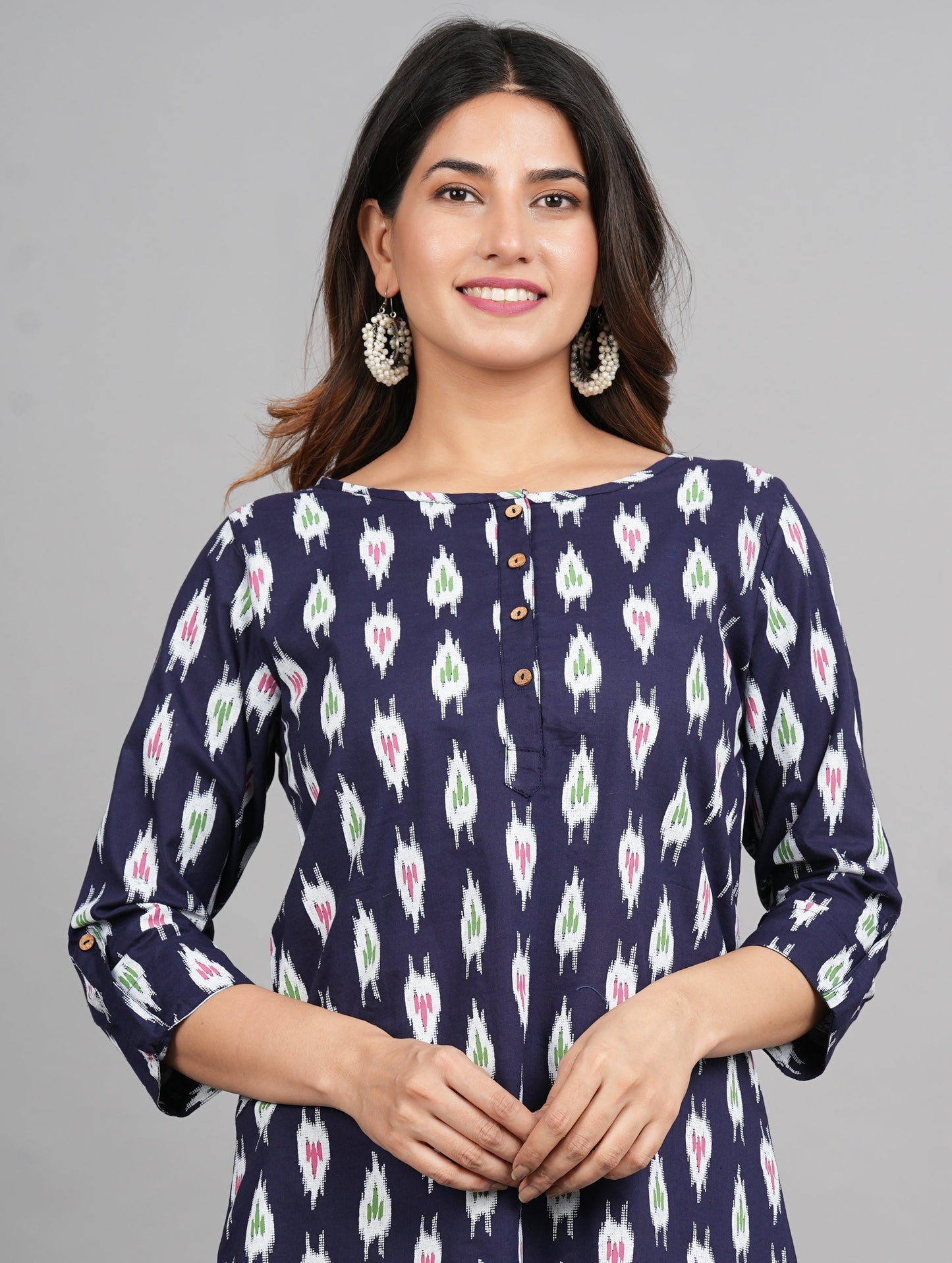 House of RP Women Cotton Blue Graphic Print Casual Top