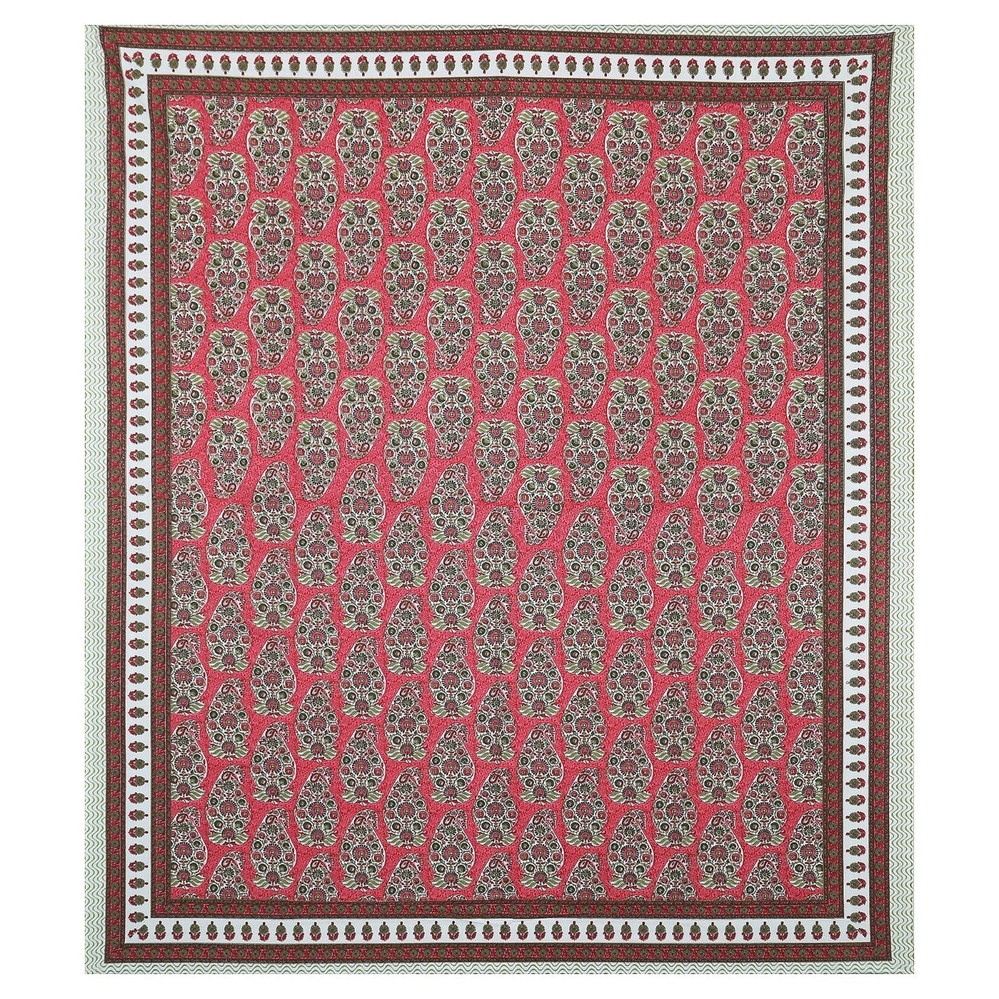 Rudra Bazaar Multicolour 210 TC Cotton Double King Bedsheet With 2 Pillow Covers