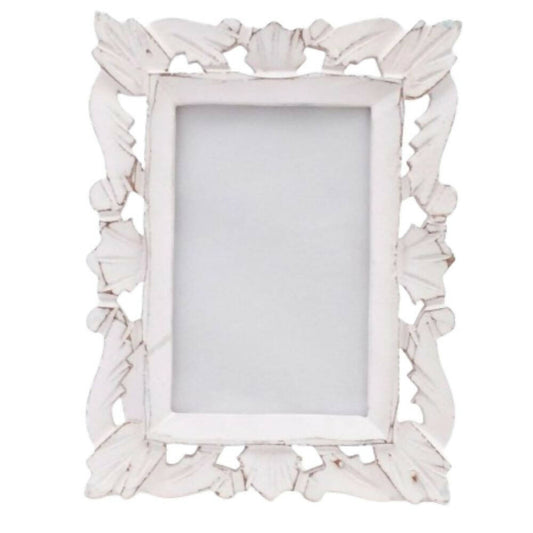 Adan's Homes PF01 Decorative Handcrafted Wooden Photo Frame (White)