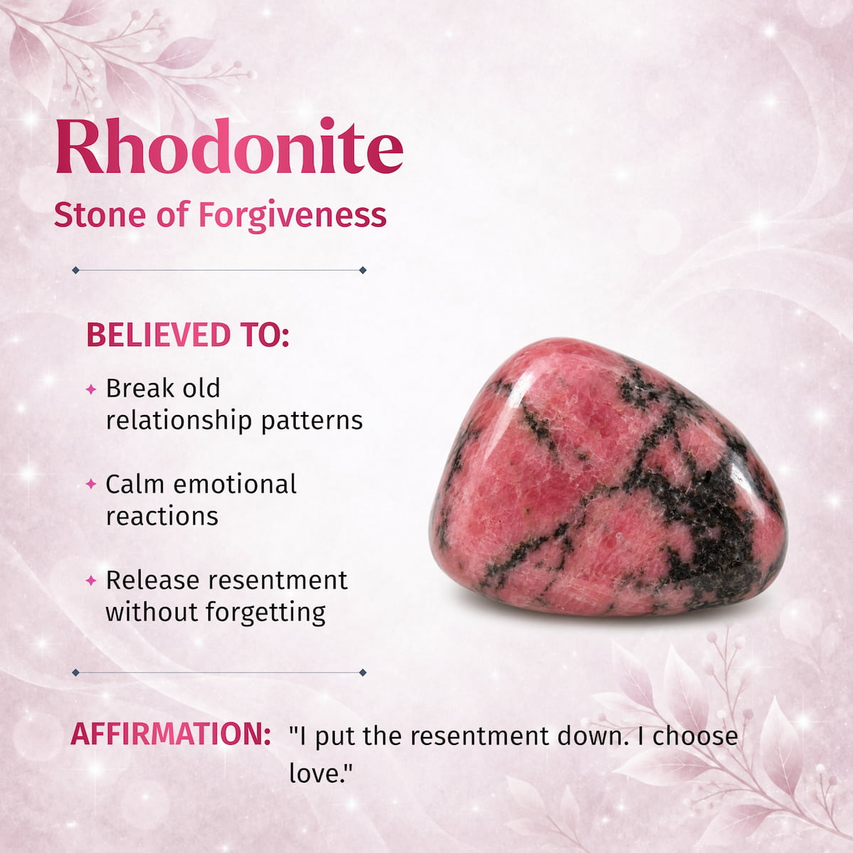 The Love Frequency – Rhodonite Bracelet of Forgiveness