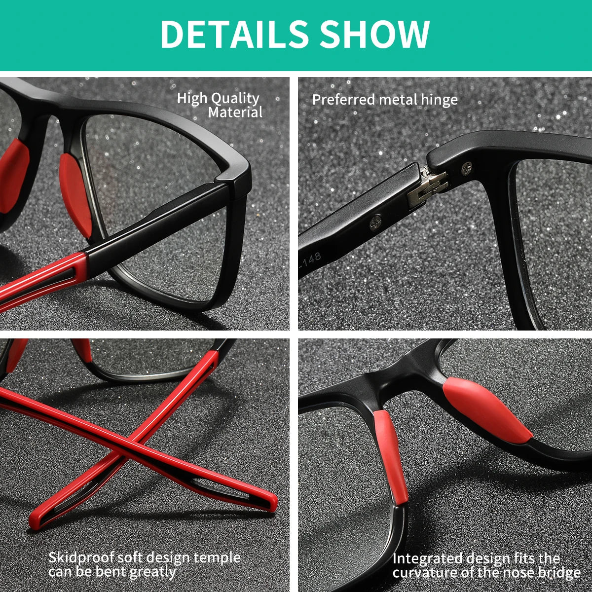 BARCUR Sports Style Anti-Blue Light Reading Glasses – Fashion Transparent PC Frame for Men and Women with Multiple Degrees Lightweight Rectangle Eyewear for Home Office and Daily Use