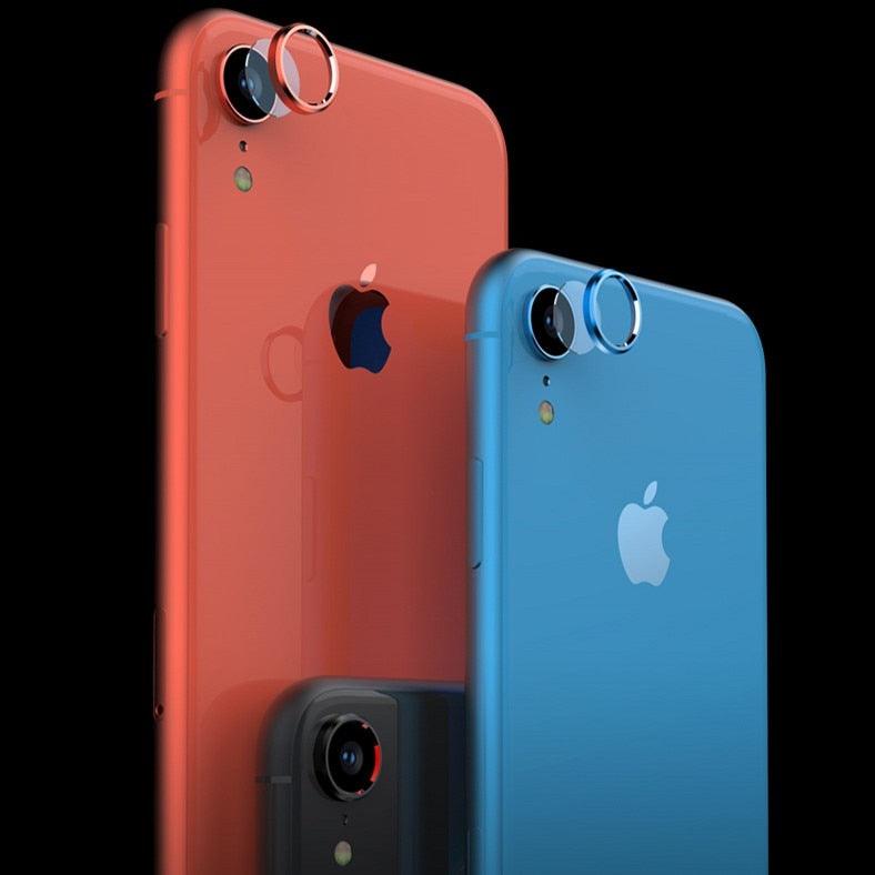 Camera Protection Ring with Metal Camera Protection Film For iPhone XR Metal Camera Protector Ring Circle Compatible with iPhone XR Aluminum Alloy Back Lens Protective Glass Cover