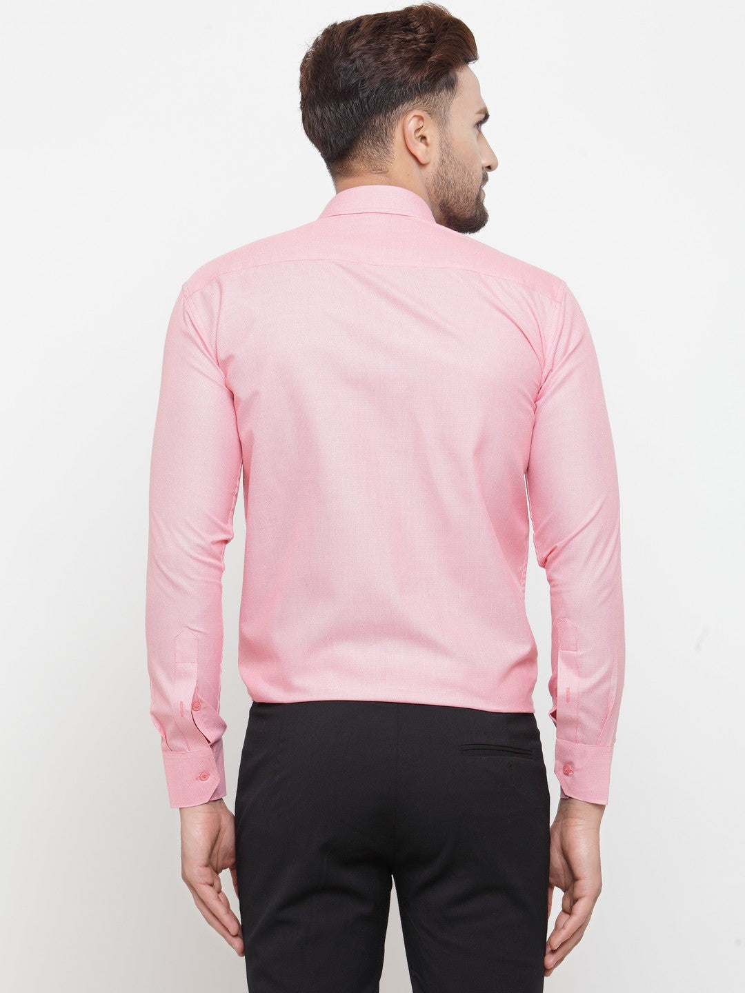 Jainish Pink Men's Cotton Geometric Formal Shirts ( SF 434Pink )