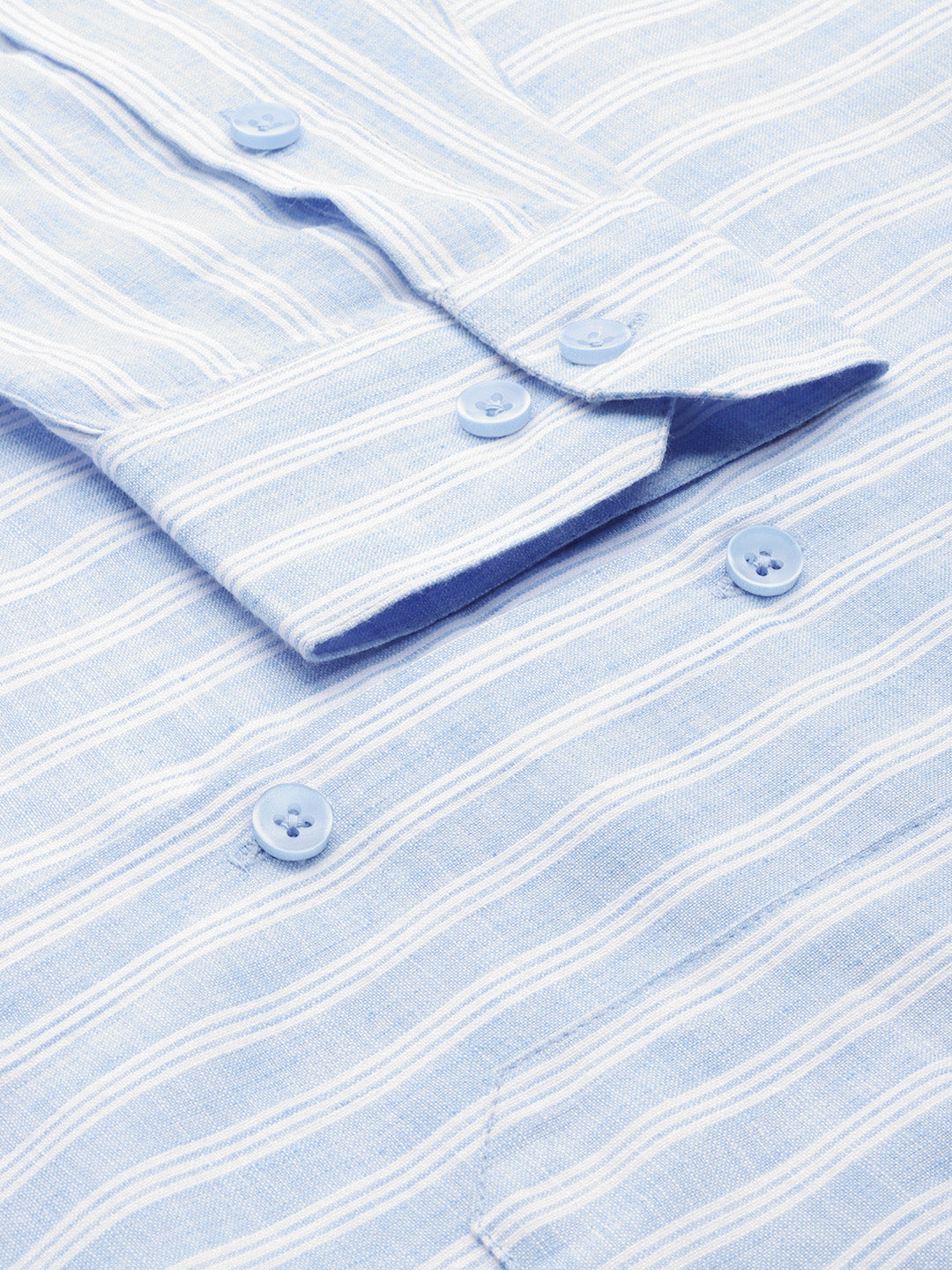 Jainish Men's Cotton Striped Formal Shirts ( SF 795Light-Blue )