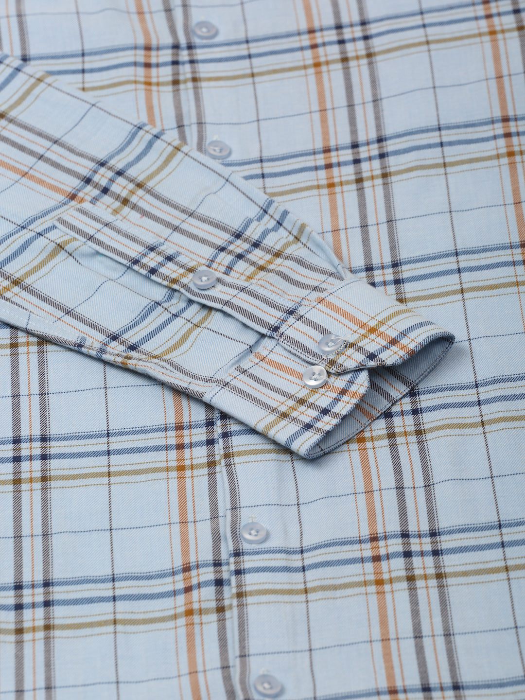 Jainish Men's Cotton Checked Formal Shirts ( SF 819Sky )