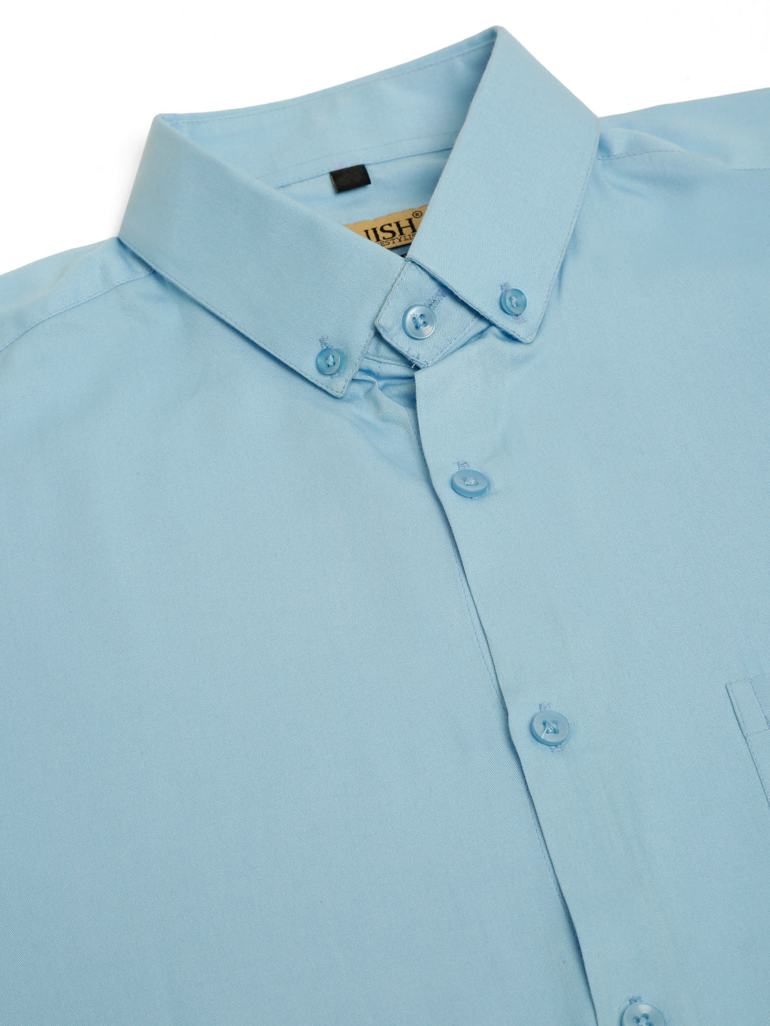 Jainish Men's Cotton Solid Formal Shirt - Sky Blue