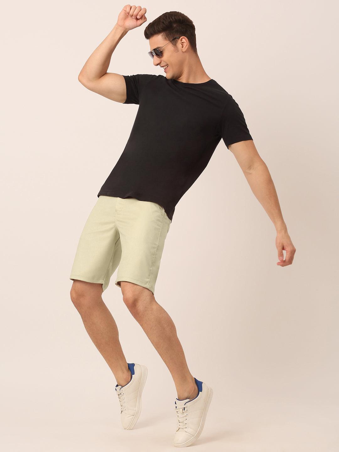 Jainish Men's Casual Cotton Solid Shorts ( SGP 153 Cream )