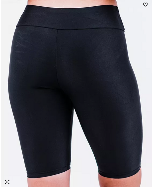Calypsa Womens High Waisted Long Bike Swim Shorts, Large