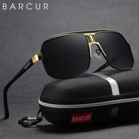 BARCUR Polarized Sunglasses for Men – Trendy UV400 Gradient Lens Oval Comfortable Frame Sports Driving Hiking Fishing Outdoor Fashion Eyewear with Durable Stainless Steel Frame – Casual Apparel Accessory Gift for Him