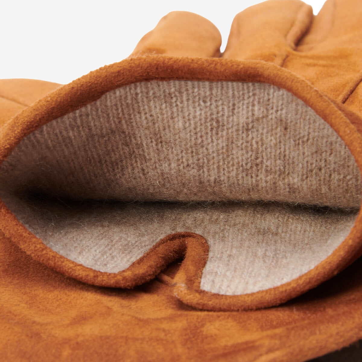 Silvia (cognac) - Italian suede leather gloves with luxurious cashmere lining