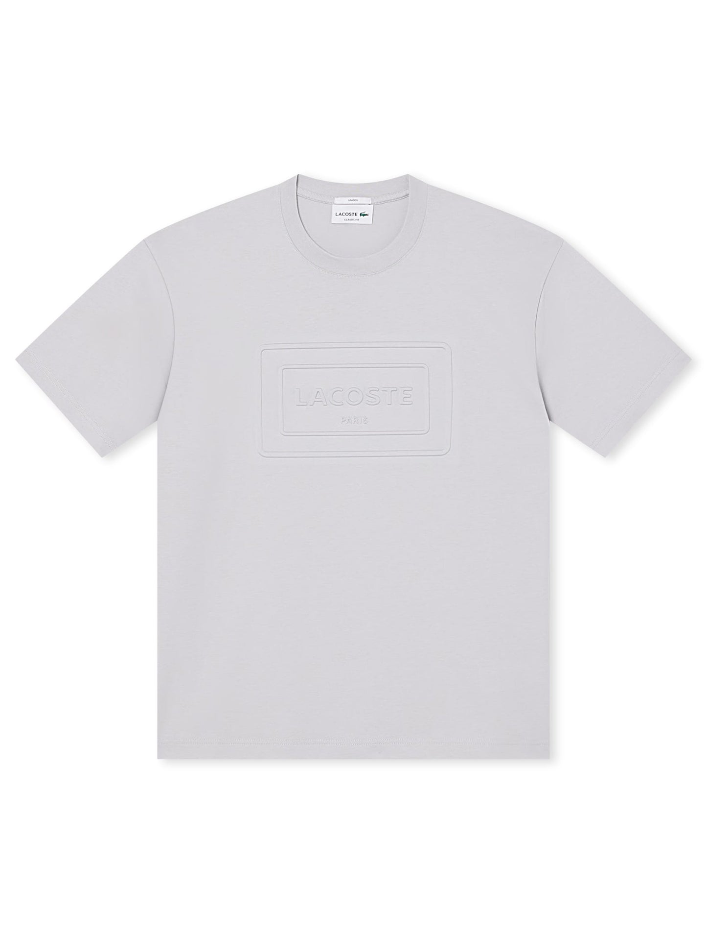 Lacoste Embroidered Cotton Tee - Light Grey