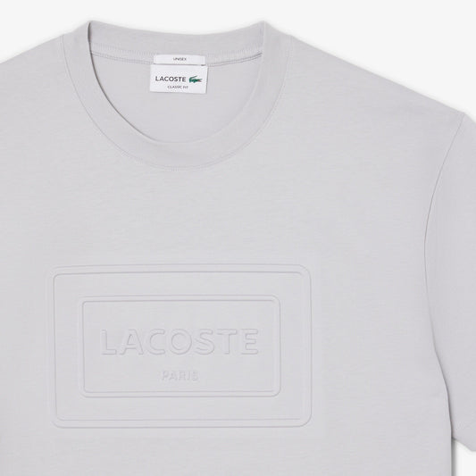 Lacoste Embroidered Cotton Tee - Light Grey