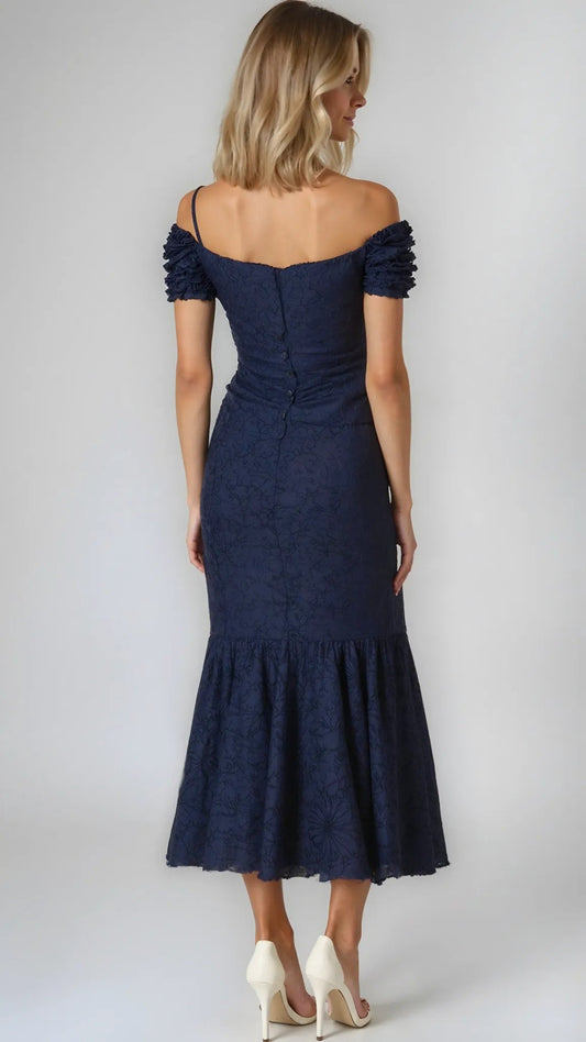 Tahari Asl Off-the-Shoulder Burnout Velvet Gown, Size 14