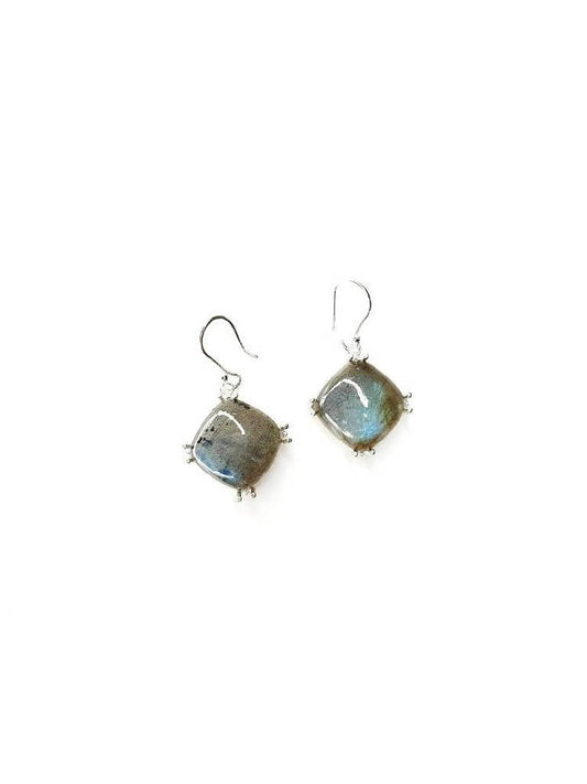 Bling Accessories Labradorite Semi Precious Natural Stone Earrings