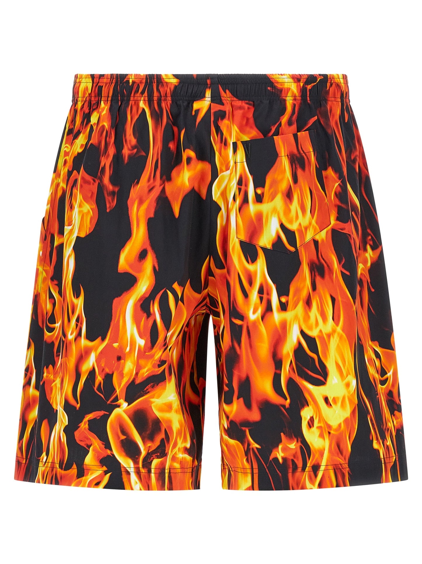 Vetements Men 'Black & Orange Fire' Bermuda Shorts