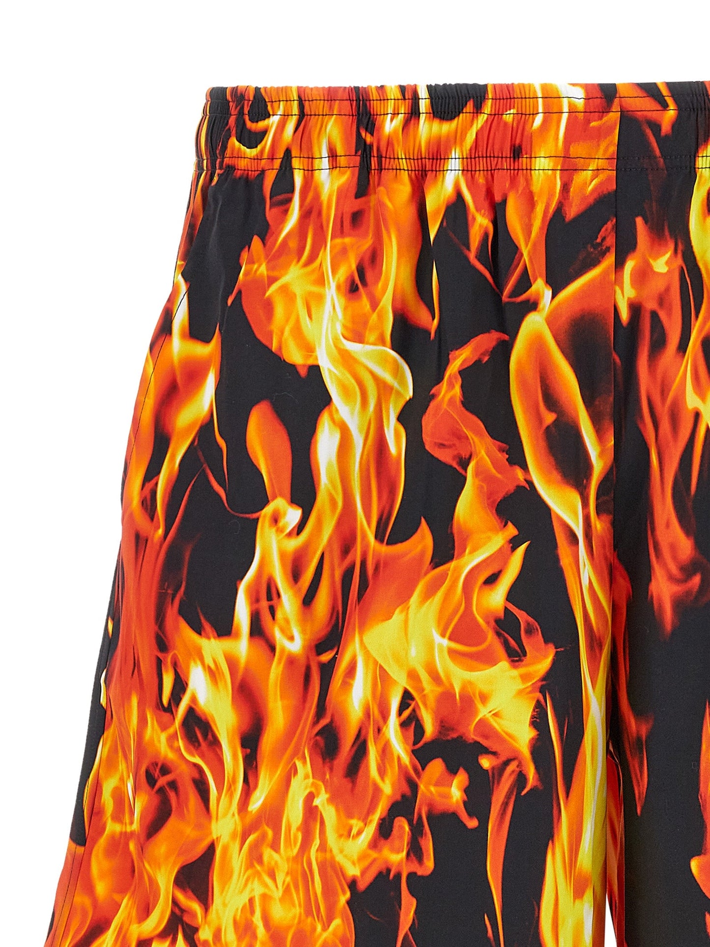 Vetements Men 'Black & Orange Fire' Bermuda Shorts