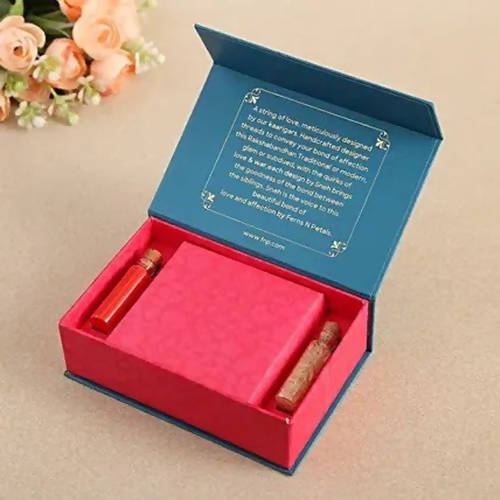Folk Style Lumba Rakhi Set & Kaju Rolls Box