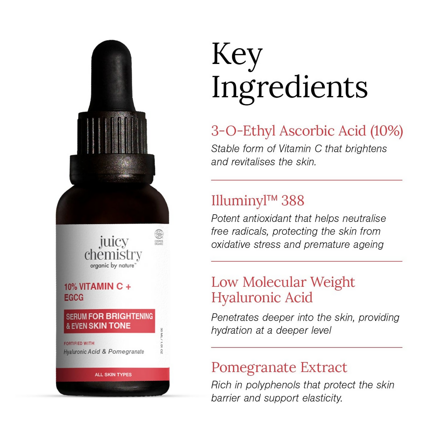 Juicy Chemistry 10% Vitamin C + EGCG Face Serum