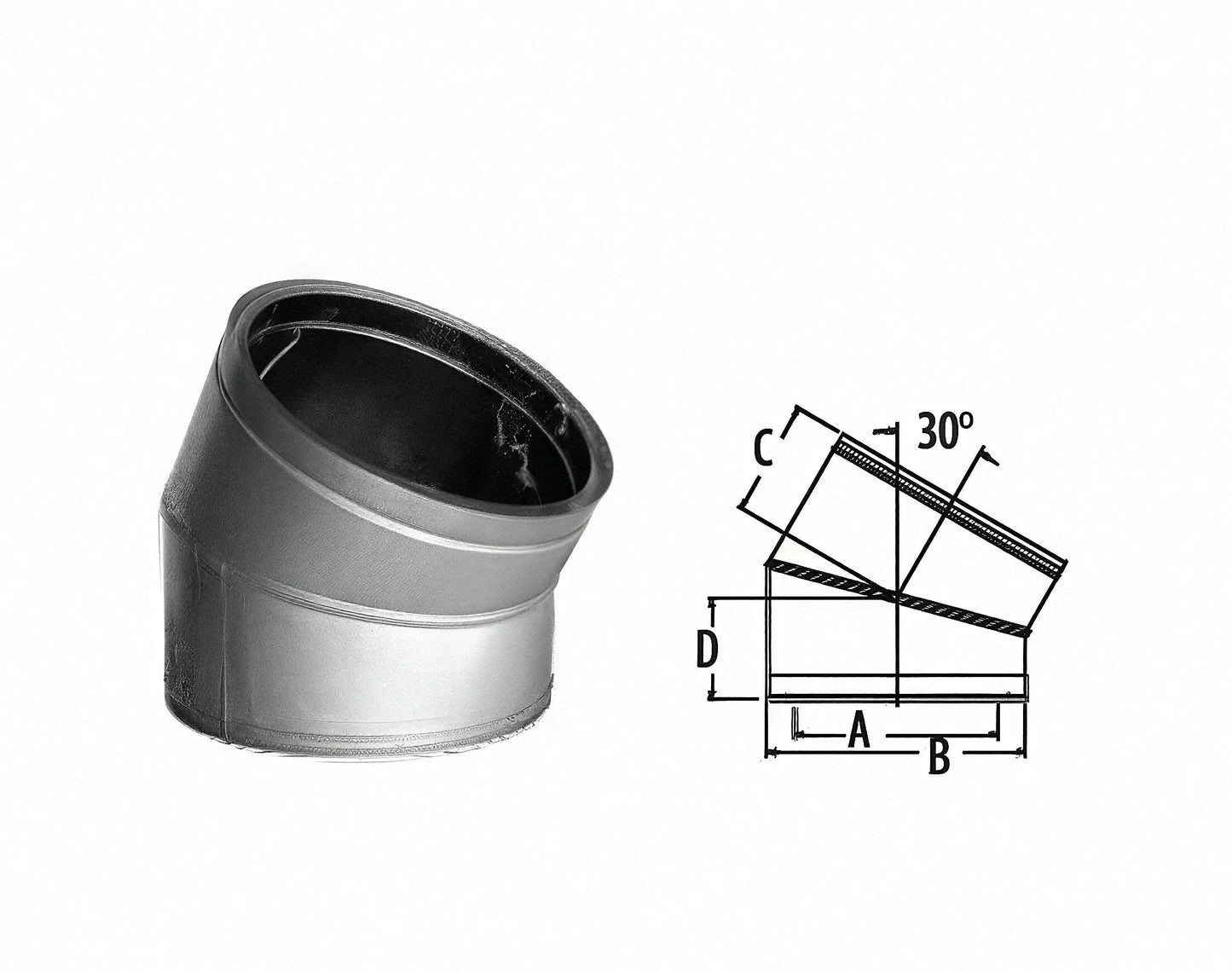 Duravent 24 Inches DuraTech 15 Degree Galvanized Elbow - 99864