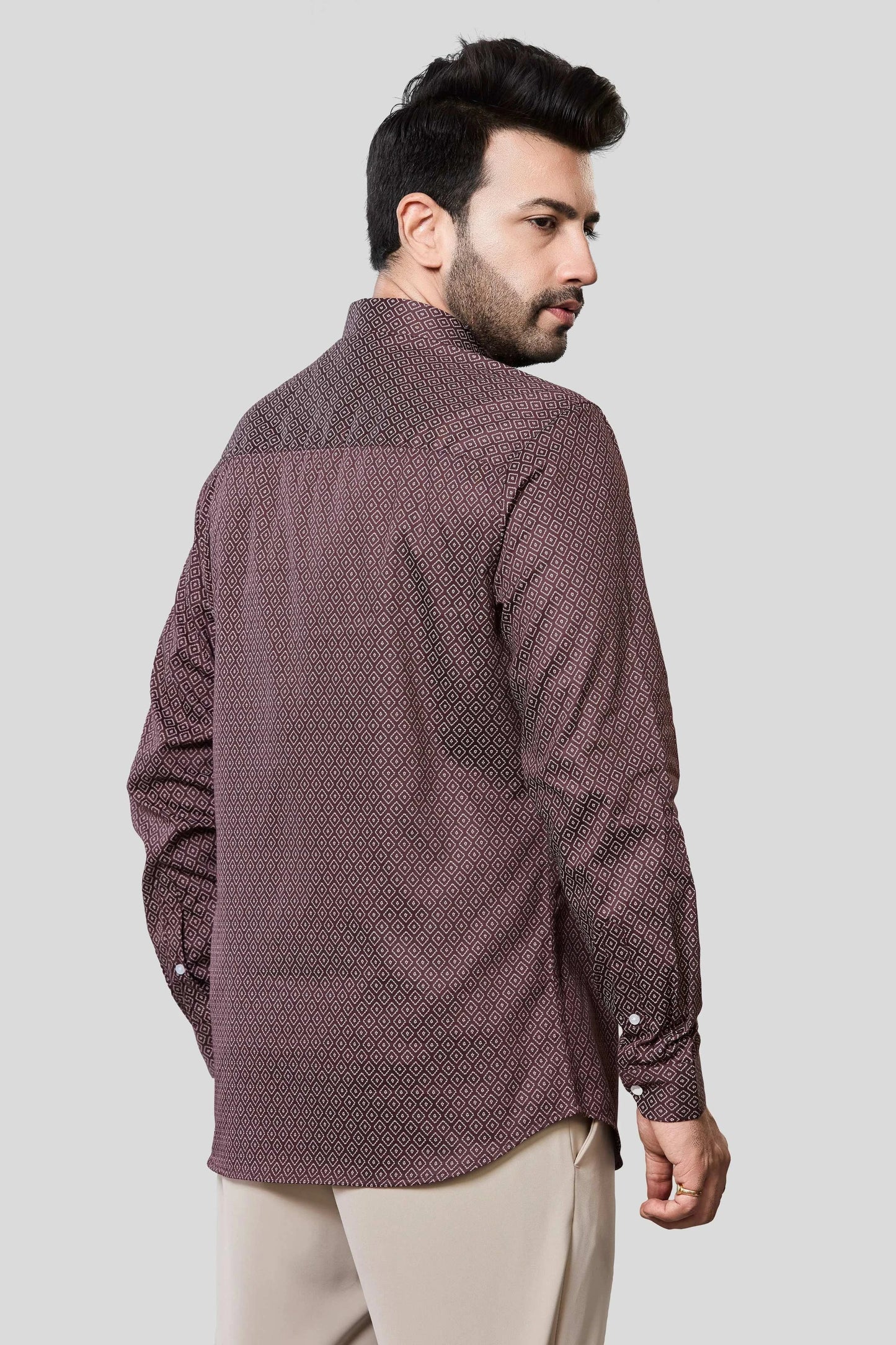 Jonesburg Men's Printed Slim Fit Formal Shirt
