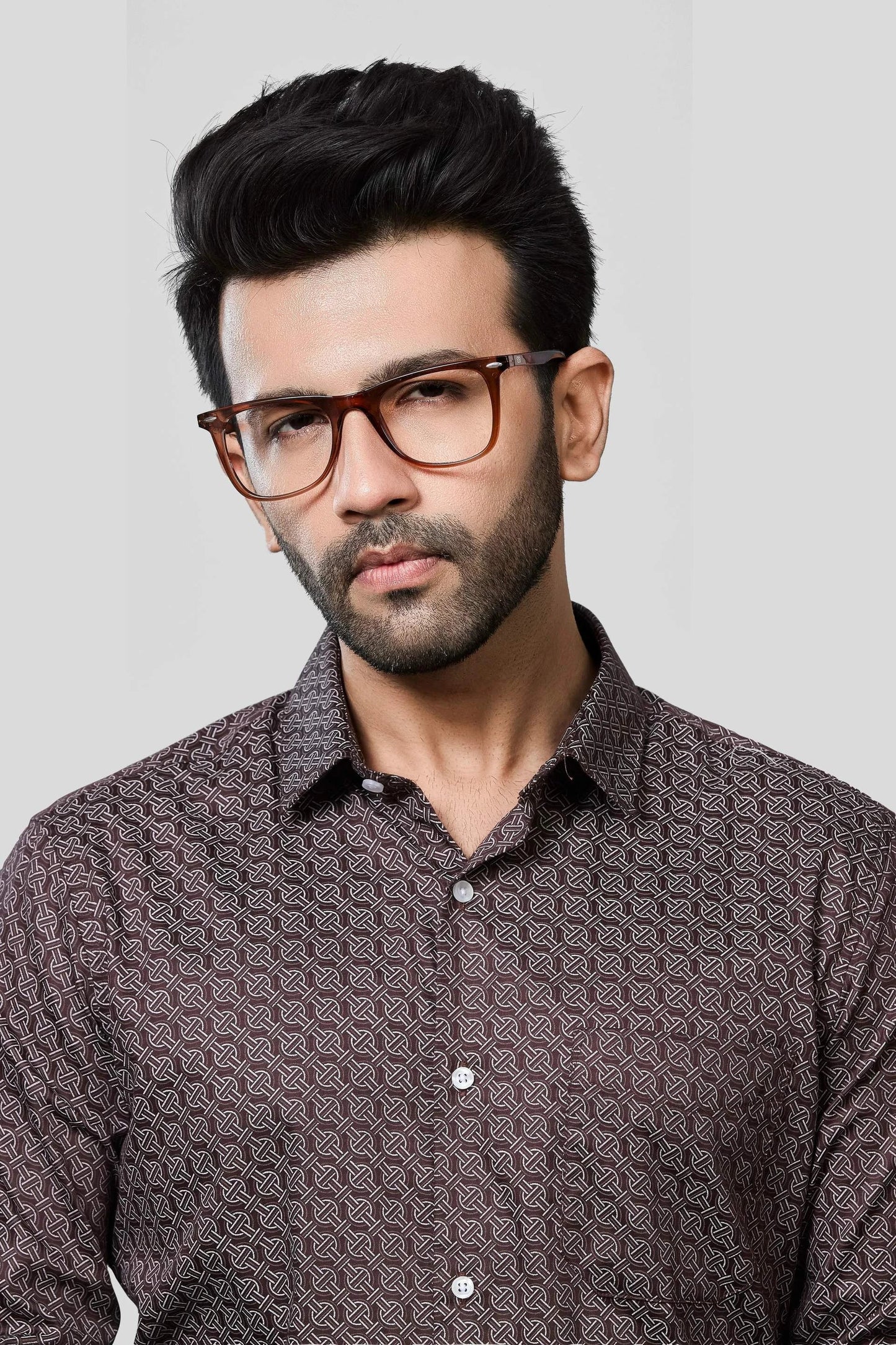 Jonesburg Men's Printed Slim Fit Formal Shirt