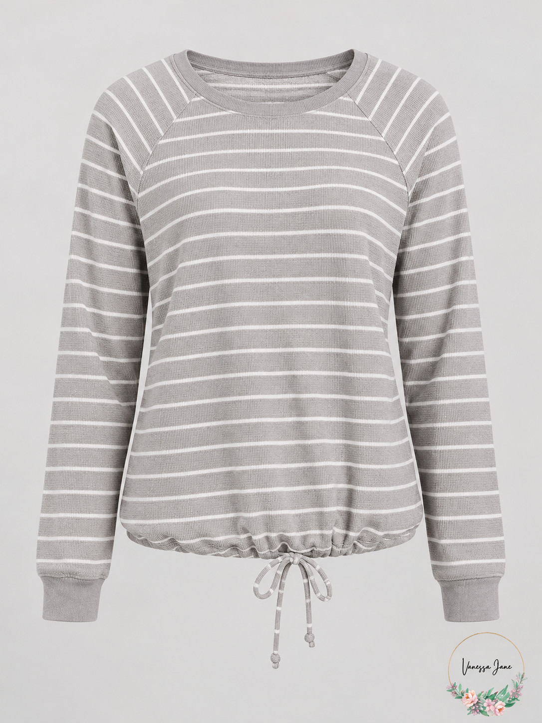 Ultra Flirt Juniors Striped Drawstring-Hem Top