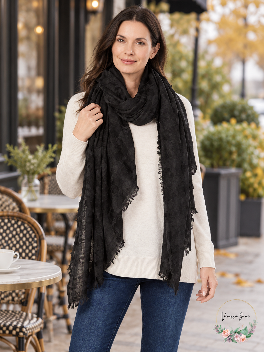 Cejon Basketweave Gauzy Travel Scarf & Wrap One Size