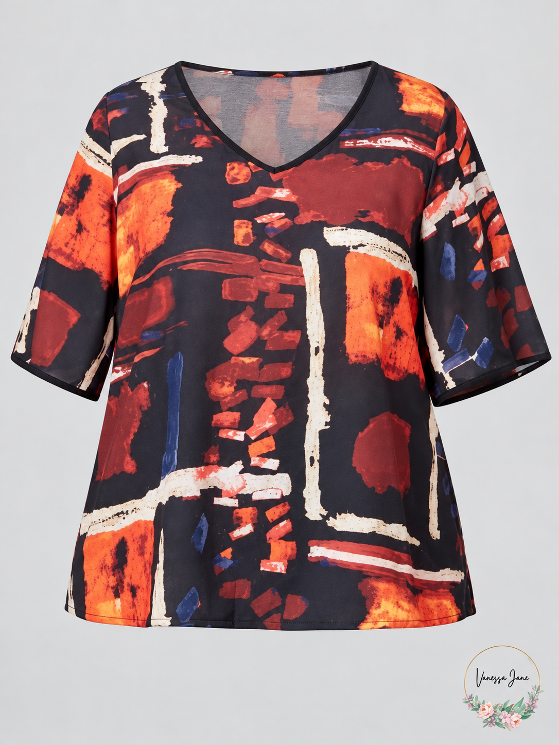 Joseph a. Womens Plus Print Back-Tie Blouse