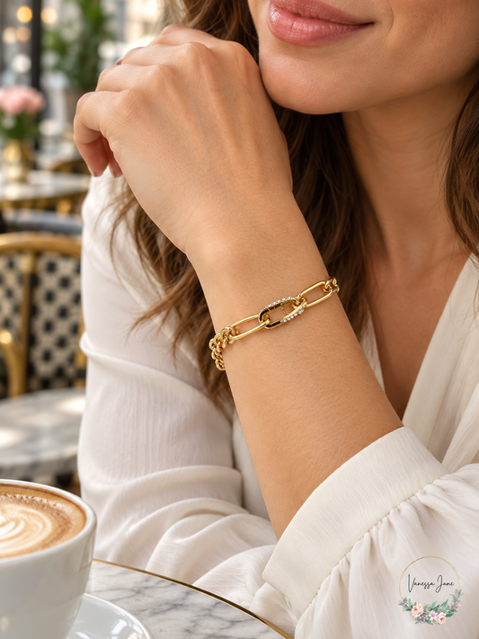 Alfani Womens Rolo Chain Link Bracelet Gold Tone