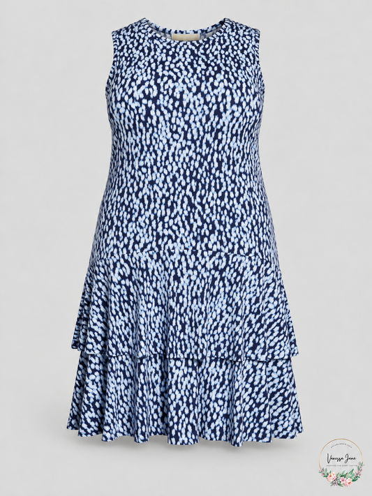Michael Michael Kors Plus Tiered Flounce-Hem Dress, Size 0X