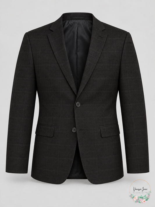 Calvin Klein Mens Milo Wool Blend Plaid Two-Button Blazer, Size 36S