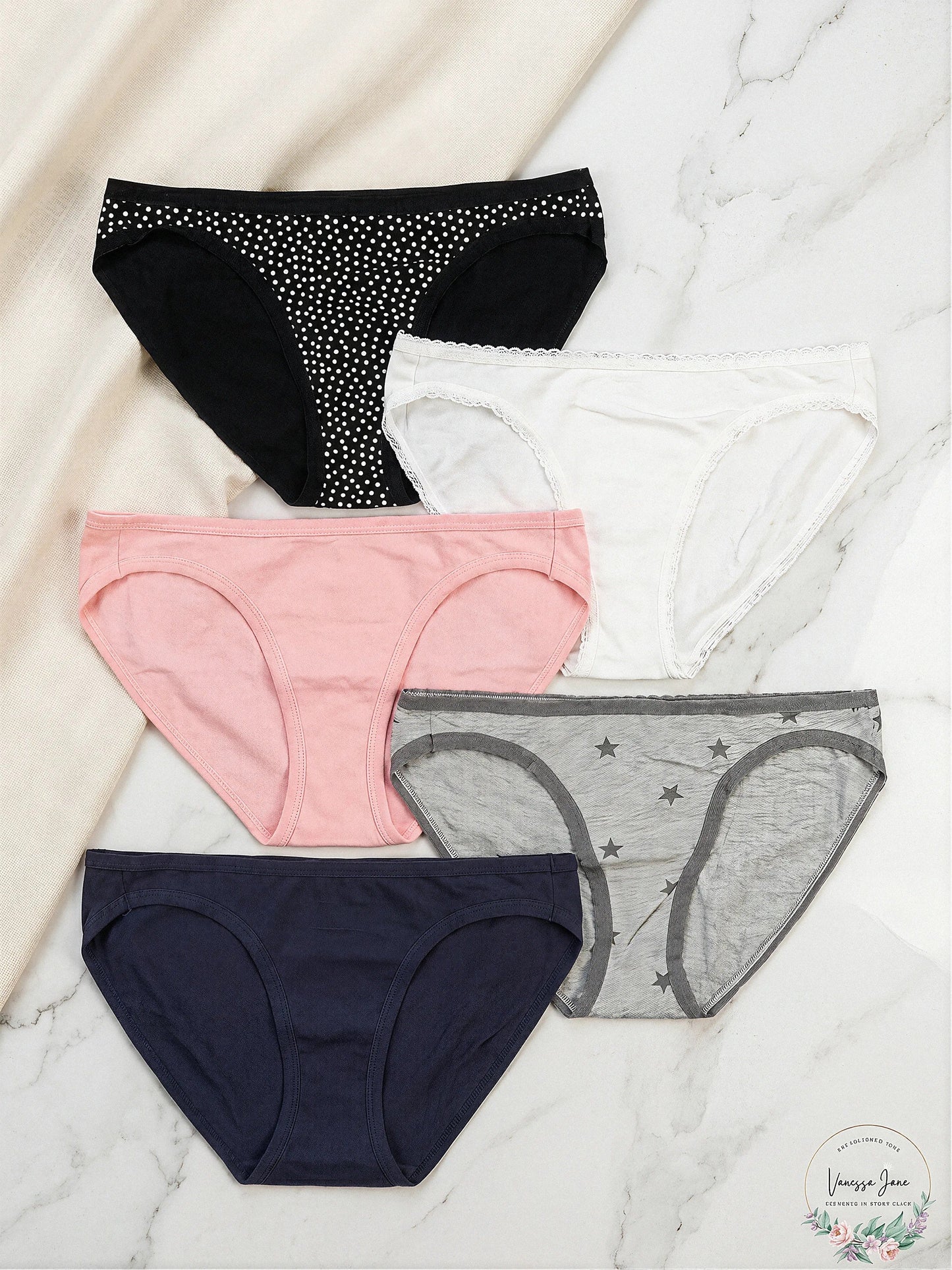 Jenni Womens Assorted Underwear Mystery Box, 5 pairs + Bonus Prize