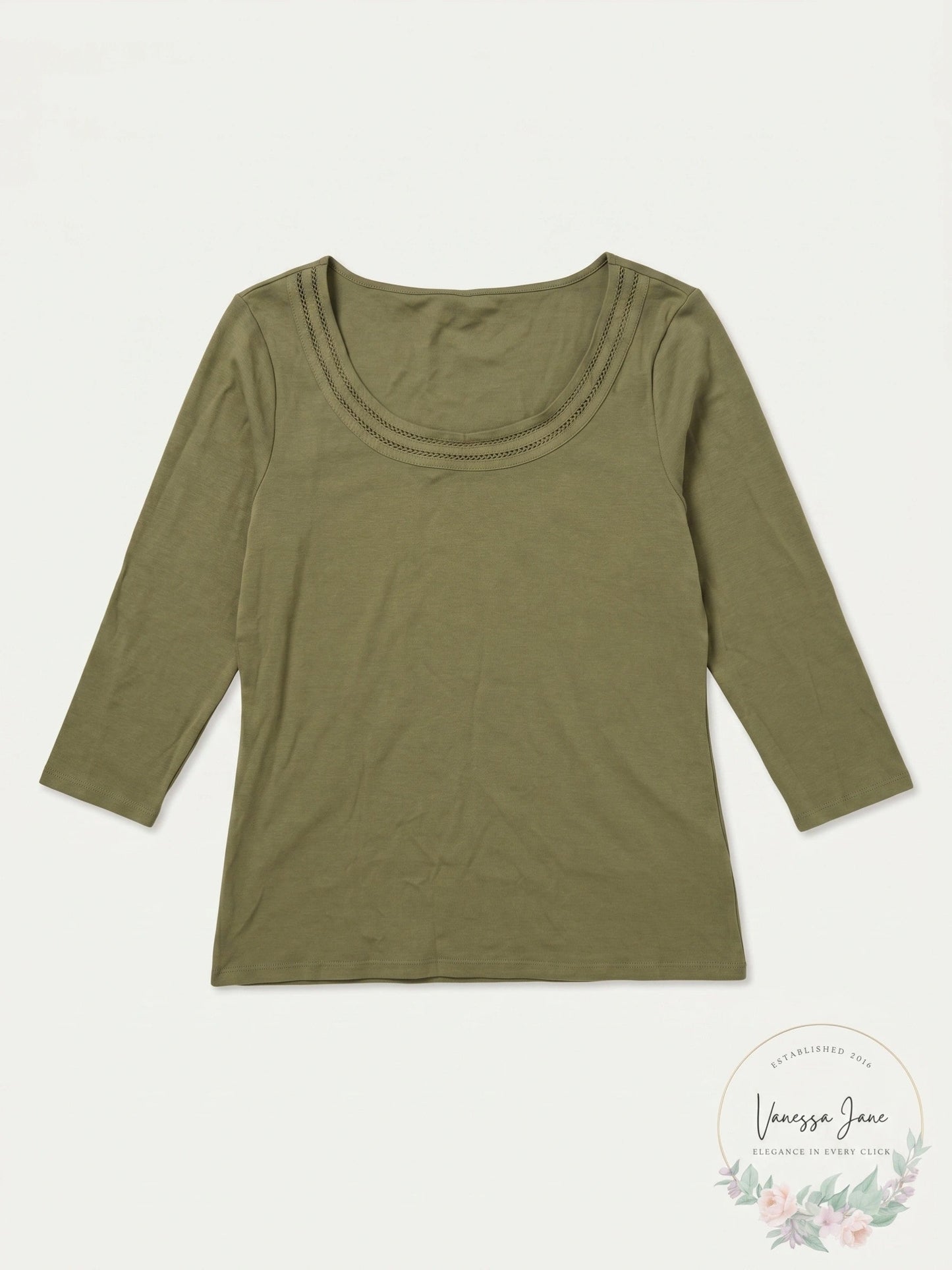 Lauren Ralph Lauren Womens Ersilla  Elbow Sleeves Top, Size Large