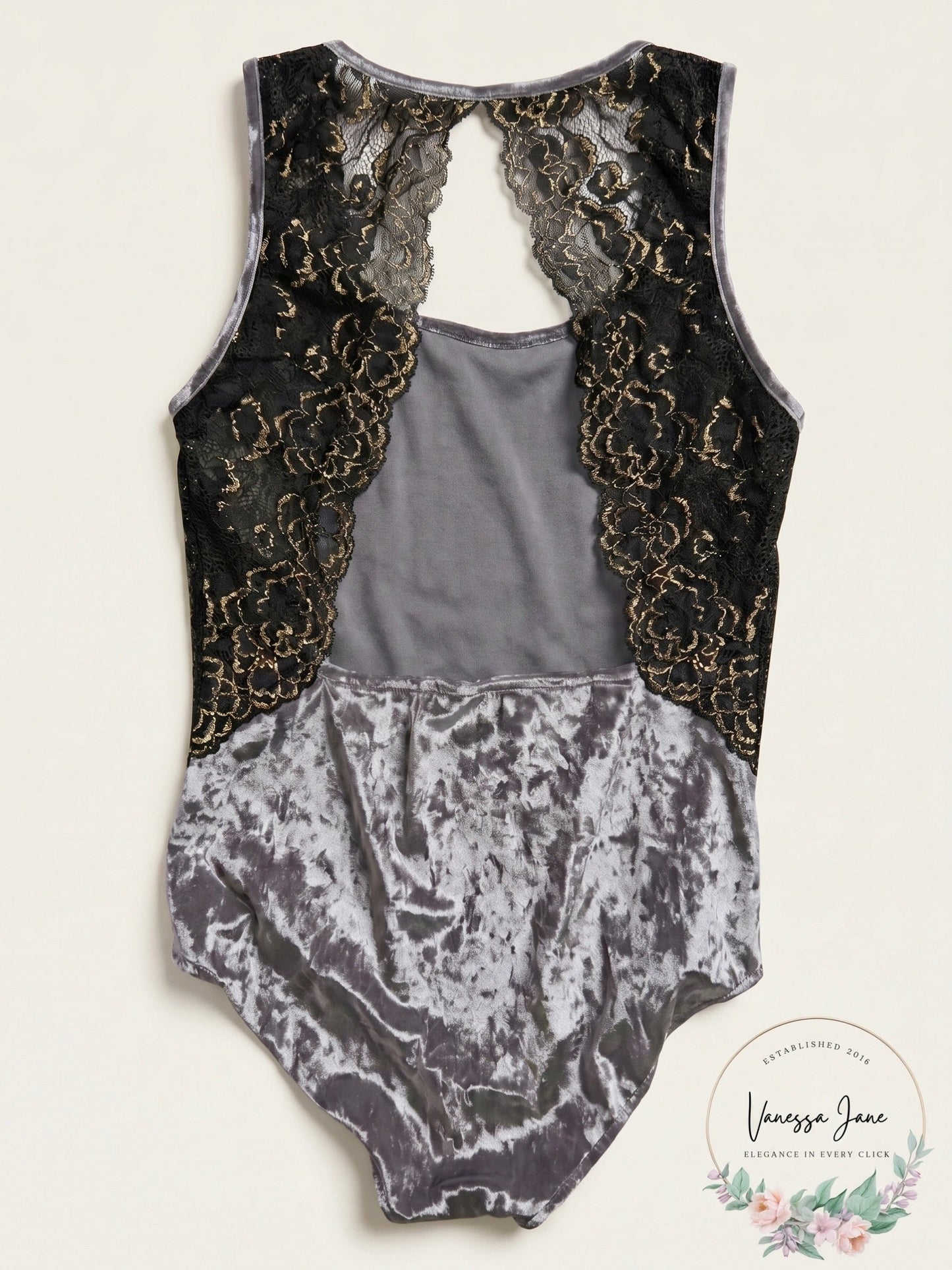 I.N.C. Women’s Velvet and Lace Bodysuit