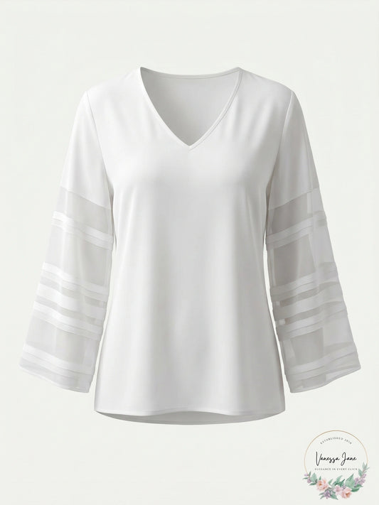 Alfani Solid Layered-Sleeve Top, Size Small