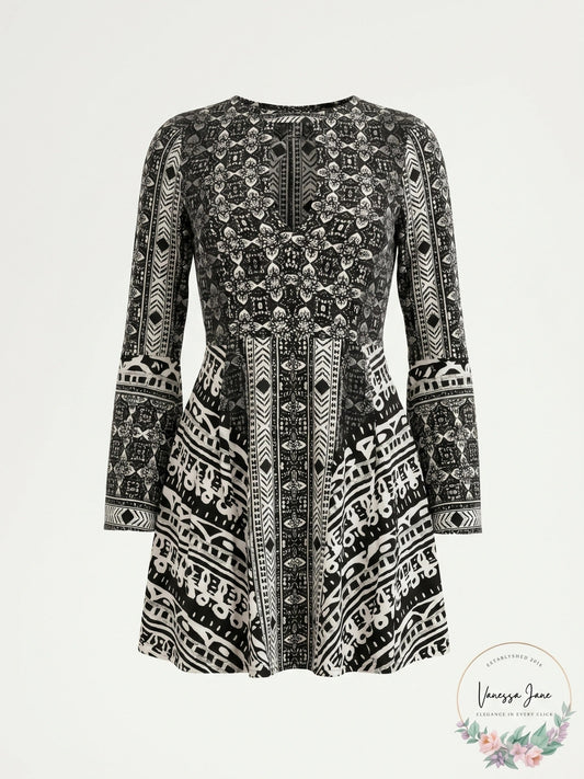 Free PeopleTegan Boarder Printed Mini Dress, Size 4