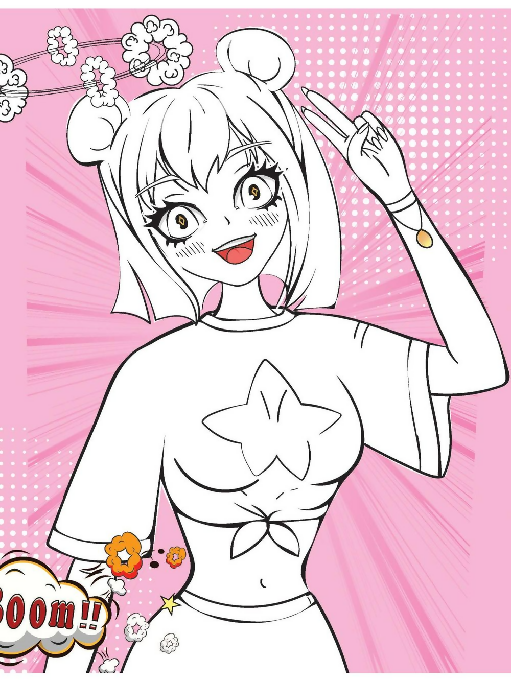 Dreamland Publications Colour Your Own Manga Book 1 With Free Manga Colouring Poster For Kids