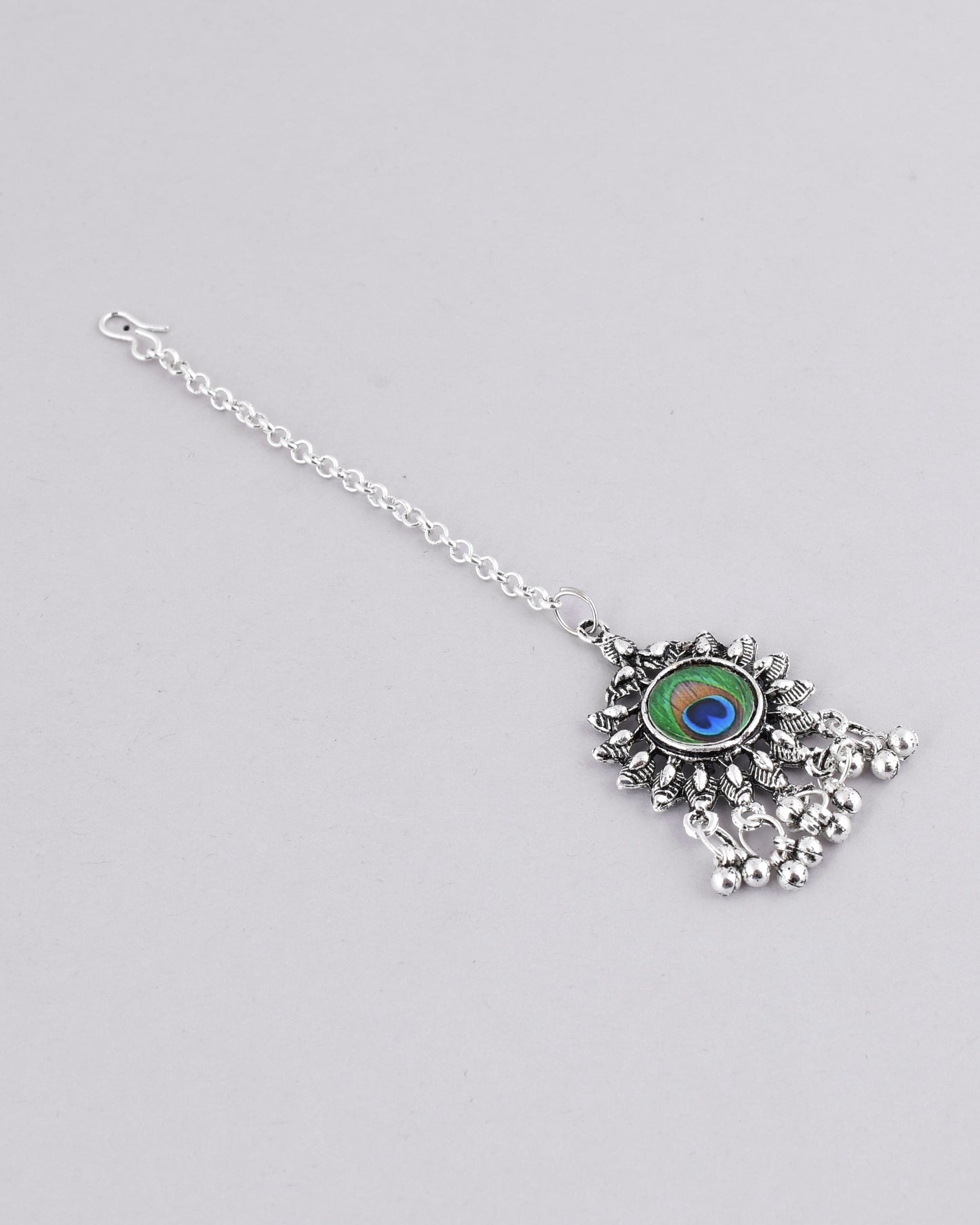 VOJ Women Silver Plated Maang Tikka