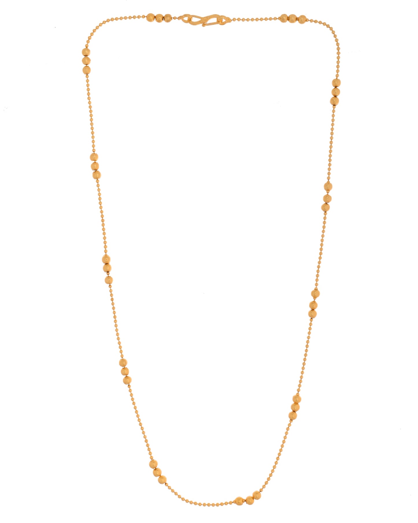 VOJ Women Gold Polished Stainless Steel Minimal Ball Chain