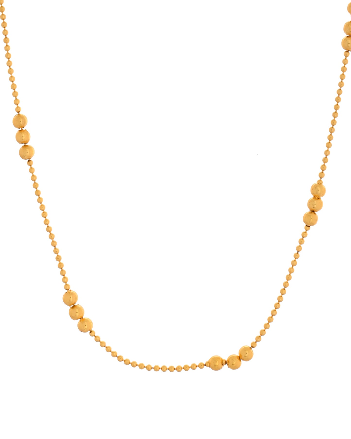 VOJ Women Gold Polished Stainless Steel Minimal Ball Chain