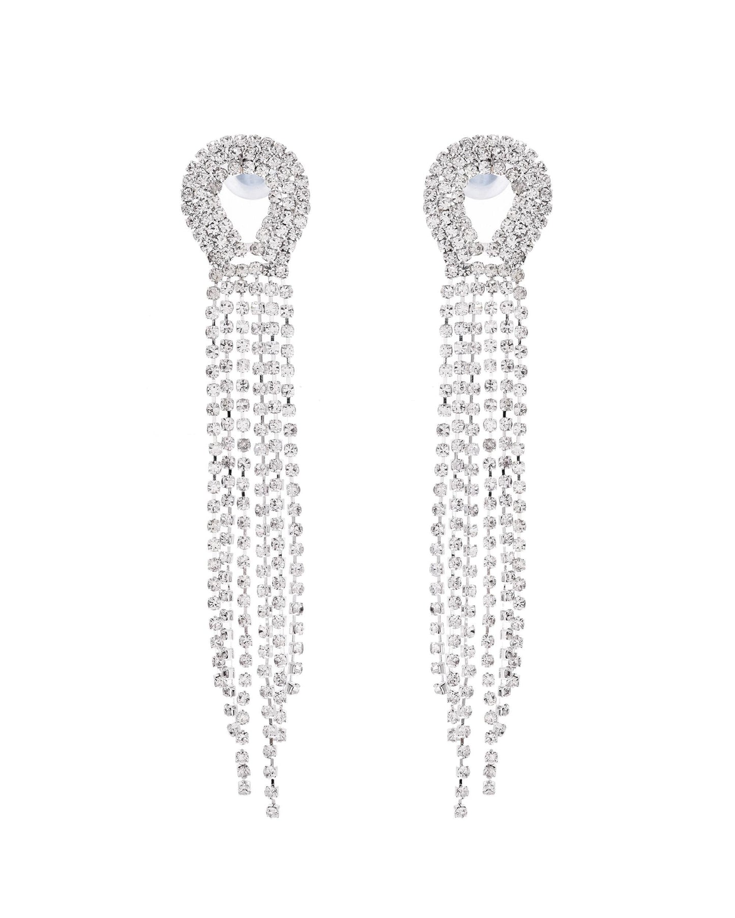VOJ Silver Plated Stone Studded Necklace With Earrings Set