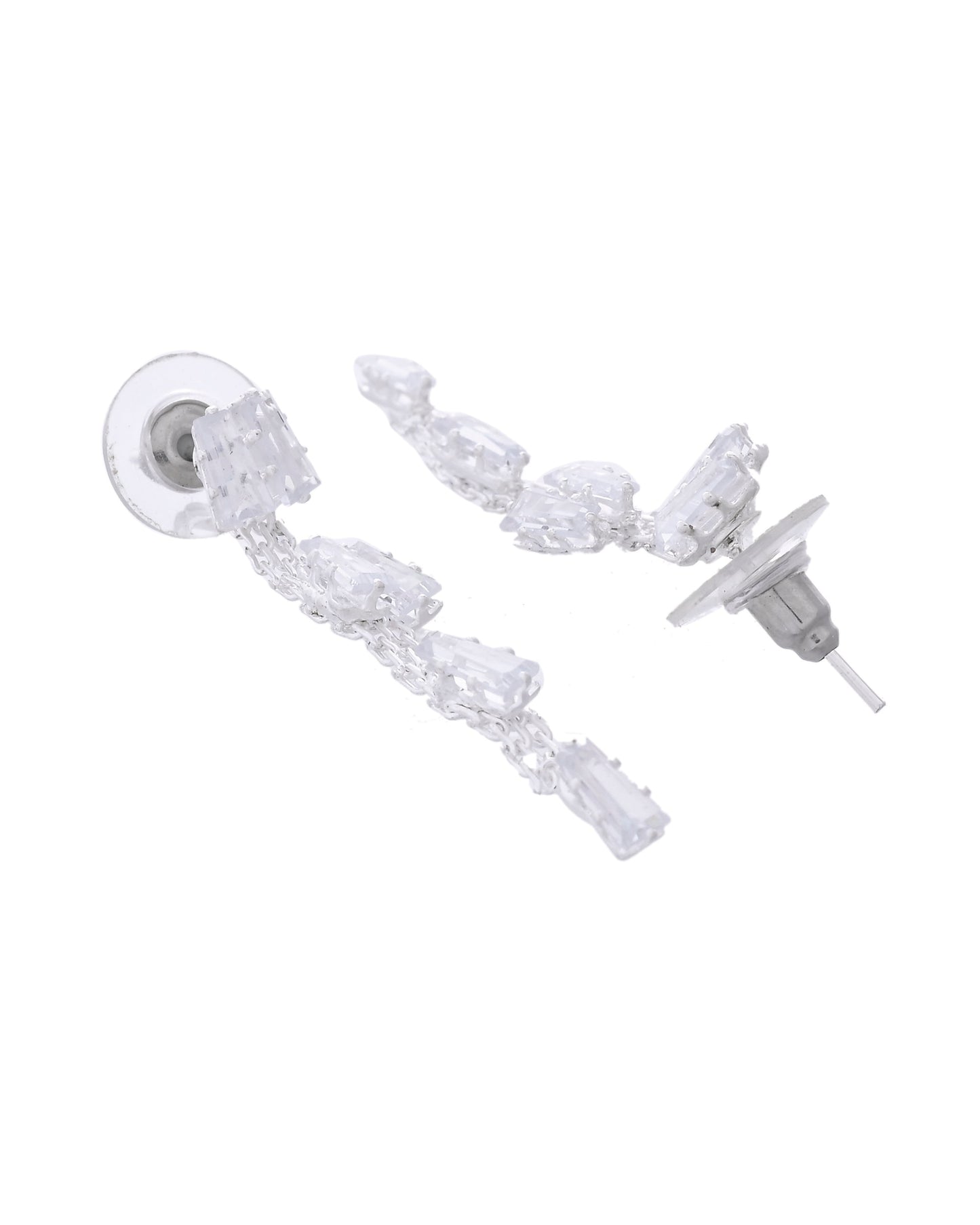 VOJ Silver Plated Artifical Stone Studded Necklace Set