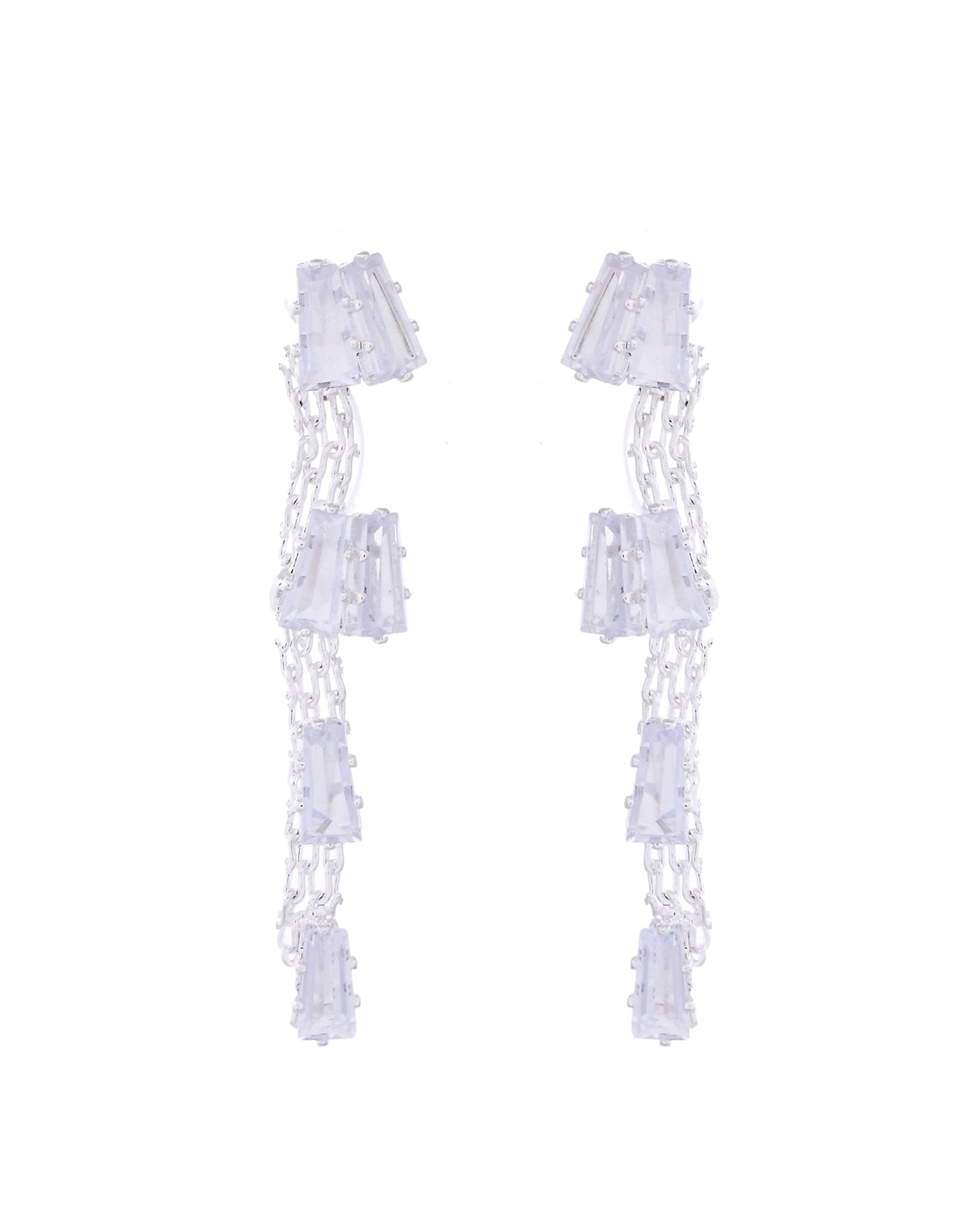 VOJ Silver Plated Artifical Stone Studded Necklace Set