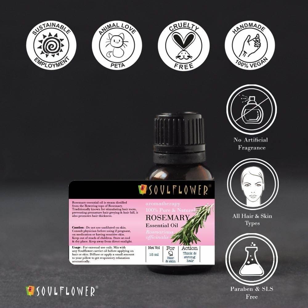 Soulflower Rosemary Oil for Healthy Hair and Shiny Skin