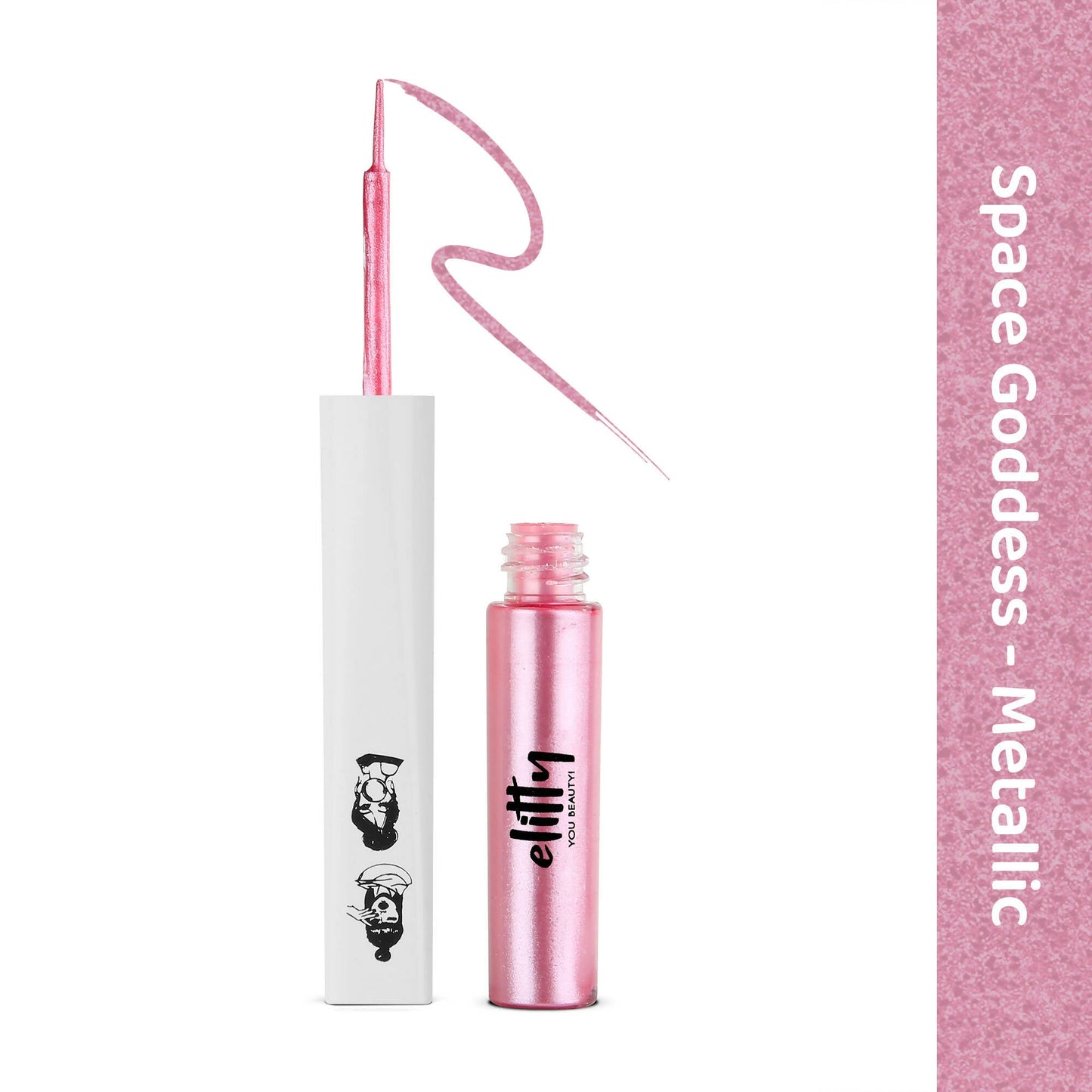 Elitty Pink Pop Color Metallic Finish Liquid Eyeliner - Space Goddess (Pink)